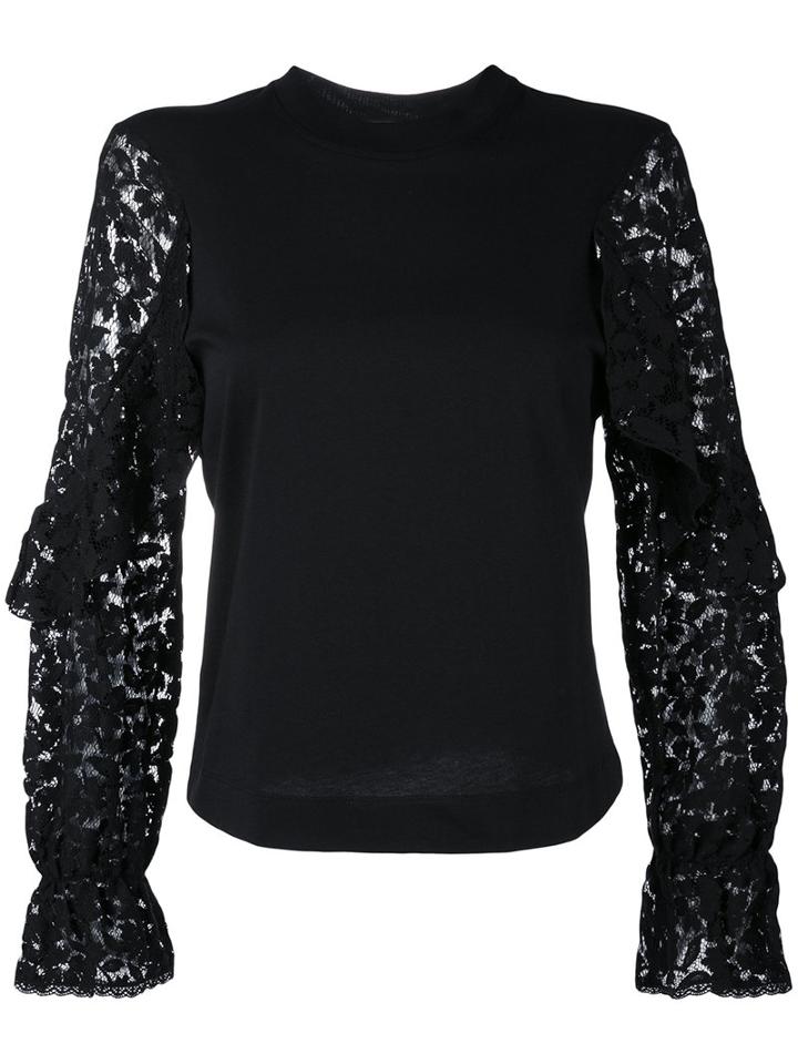 See By Chloé - Lace Embroidered Blouse - Women - Cotton - Xs, Black, Cotton