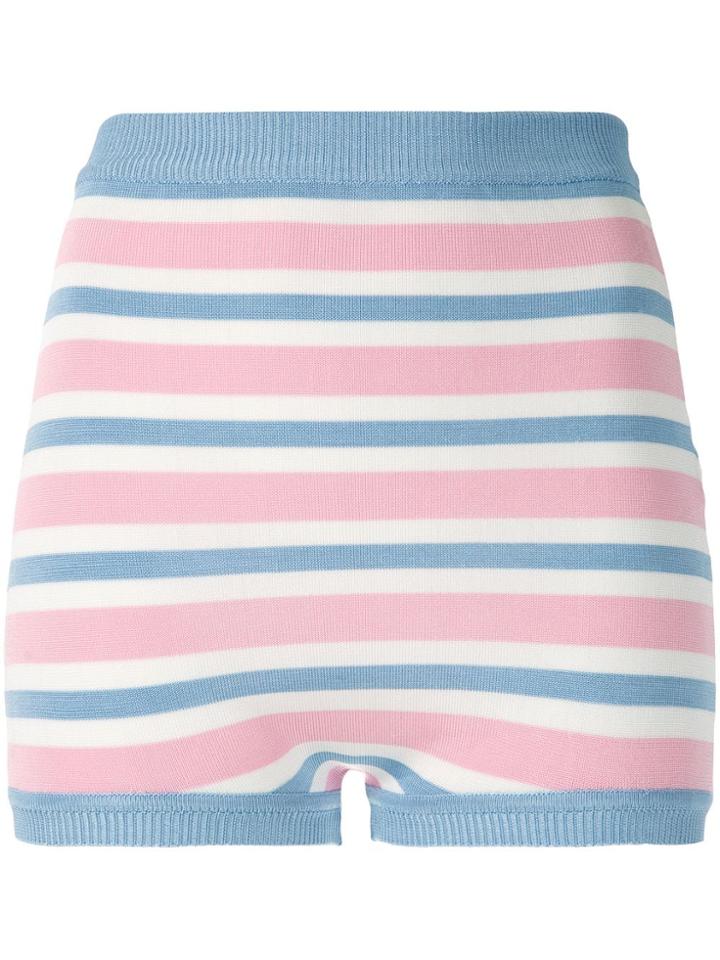 Reinaldo Lourenço Striped Knit Shorts - Multicolour