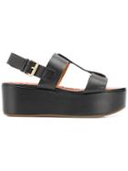 Chie Mihara Flatform Sandals - Black