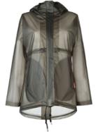 Hunter Clear Hooded Raincoat, Women's, Size: M, Grey, Polyurethane
