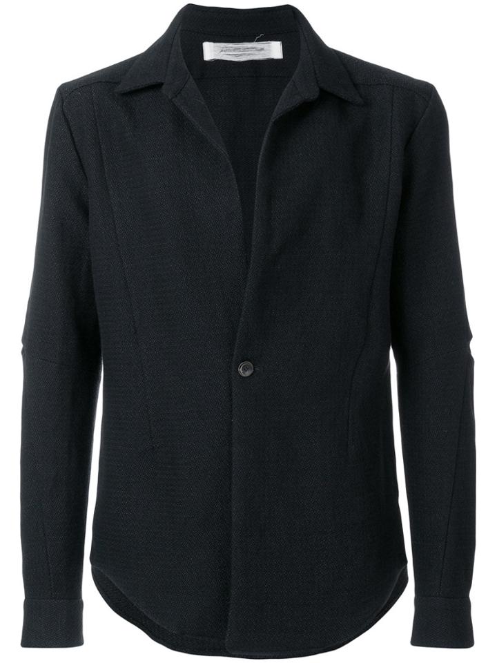 Individual Sentiments Single Buttoned Shirt Jacket - Black