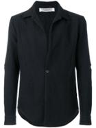 Individual Sentiments Single Buttoned Shirt Jacket - Black