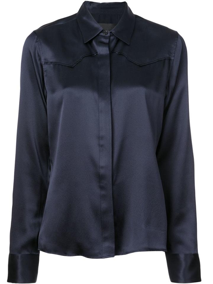 Nili Lotan Satin Shirt - Blue