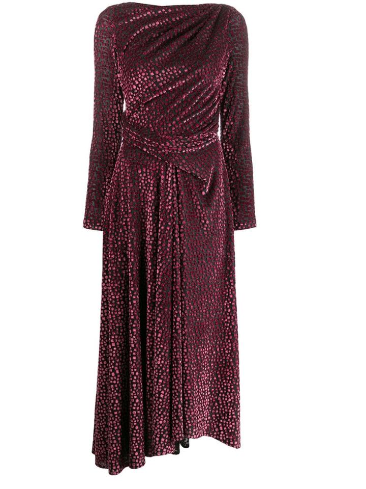 Talbot Runhof Mosaic Velvet Dress - Pink