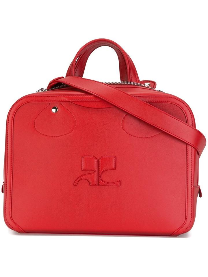Courrèges Double Handles Medium Tote, Women's, Red