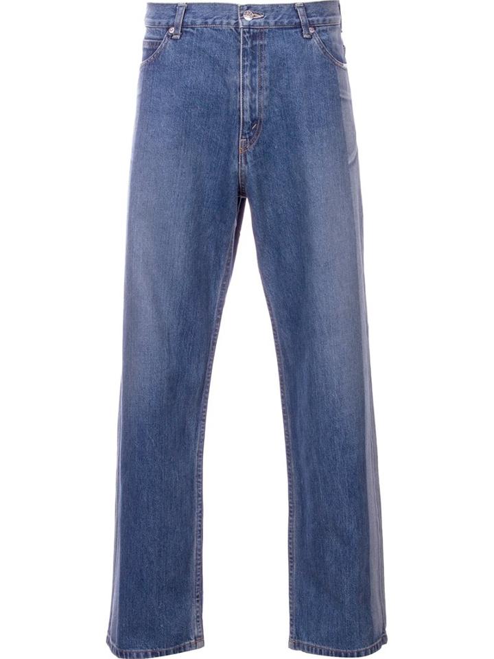 Serge De Blue Two-tone Wide Leg Jeans, Men's, Size: 30, Cotton