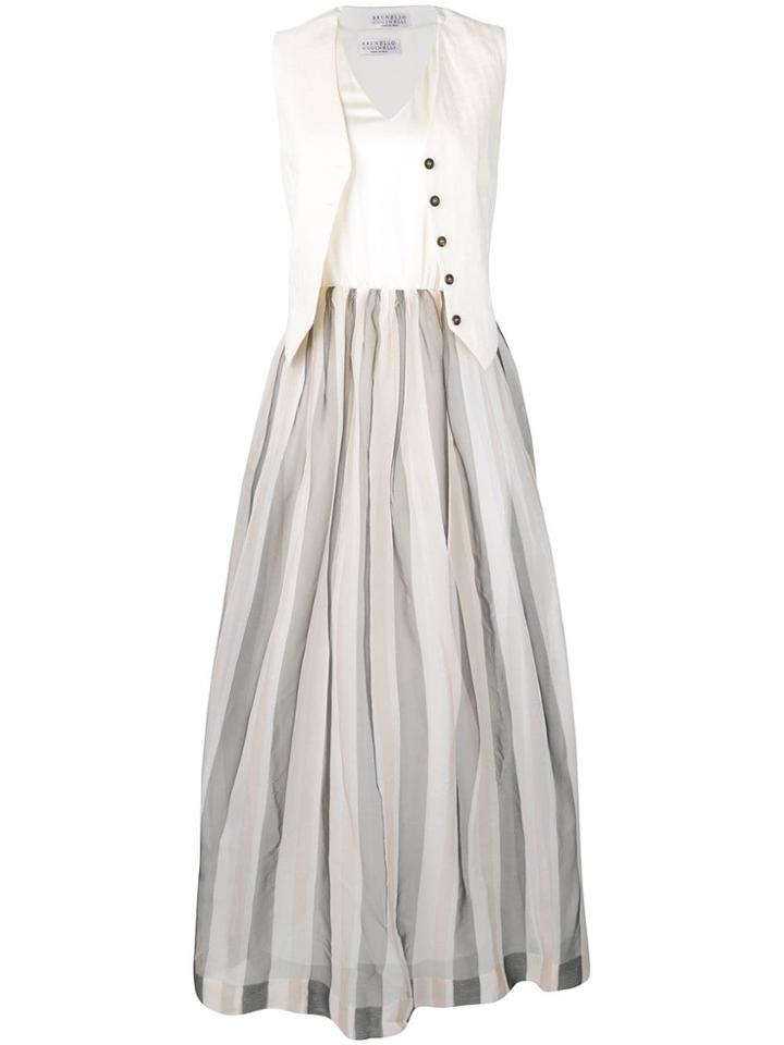 Brunello Cucinelli Long Waistcoat Dress - Neutrals