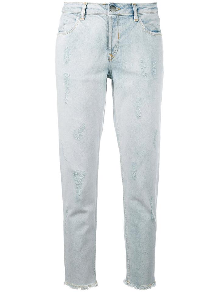 Just Female - Cropped Boyfriend Jeans - Women - Cotton - M, Blue, Cotton