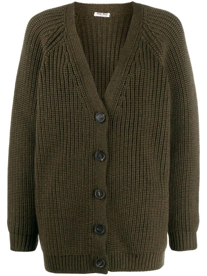 Miu Miu Chunky Knit Cardigan - Green
