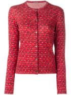 Bottega Veneta Buttoned Cardigan, Women's, Size: 42, Red, Silk/cashmere
