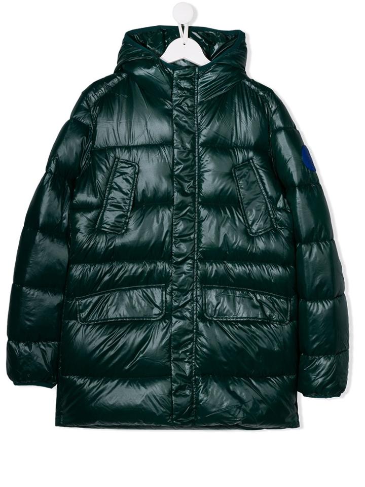 Save The Duck Kids Down Hooded Coat - Green