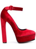 Casadei Platform Ankle Strap Pumps - Red