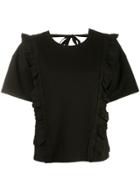 Mcq Alexander Mcqueen Broderie Anglaise Trim T-shirt - Black