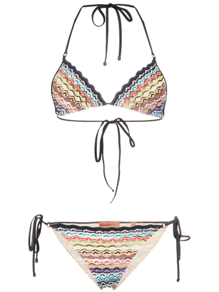 Missoni Scalloped Halterneck Zigzag Bikini - Multicolour