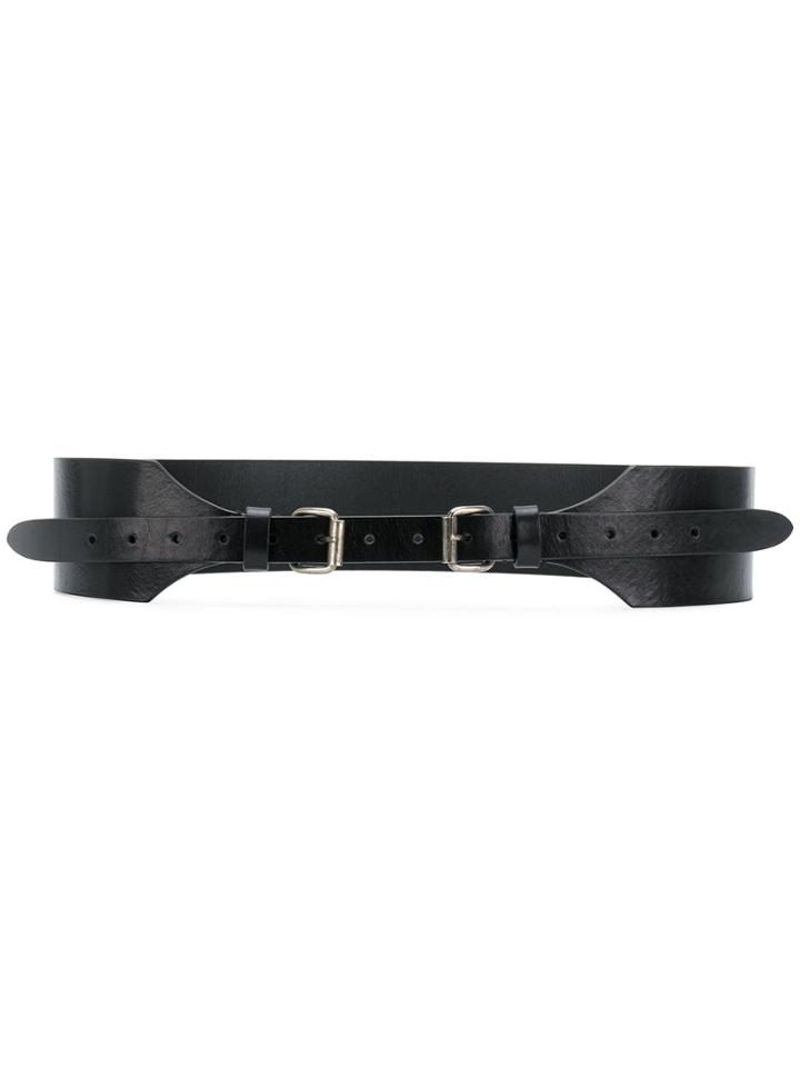 Ann Demeulemeester Blanche Double Buckle Belt - Black