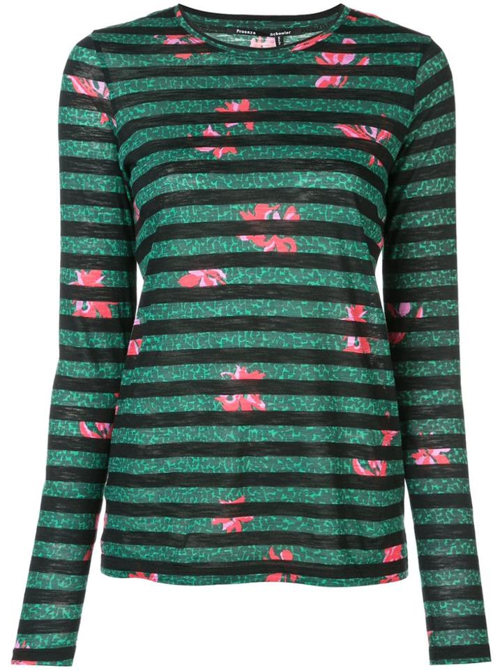 Proenza Schouler Striped Longsleeved Jersey - Green