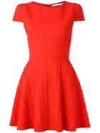 Alice+olivia Shortsleeved Flared Dress, Women's, Size: 4, Red, Cotton/nylon/spandex/elastane/spandex/elastane