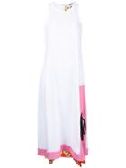 Msgm Long Contrast Layer Dress - White