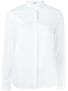Brunello Cucinelli Concealed Fastening Shirt, Women's, Size: Xs, White, Cotton/polyamide/spandex/elastane/brass