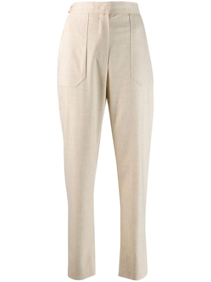 Fendi High-waisted Cropped Trousers - Neutrals