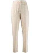 Fendi High-waisted Cropped Trousers - Neutrals