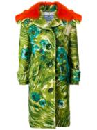 Prada Floral Printed Coat - Green
