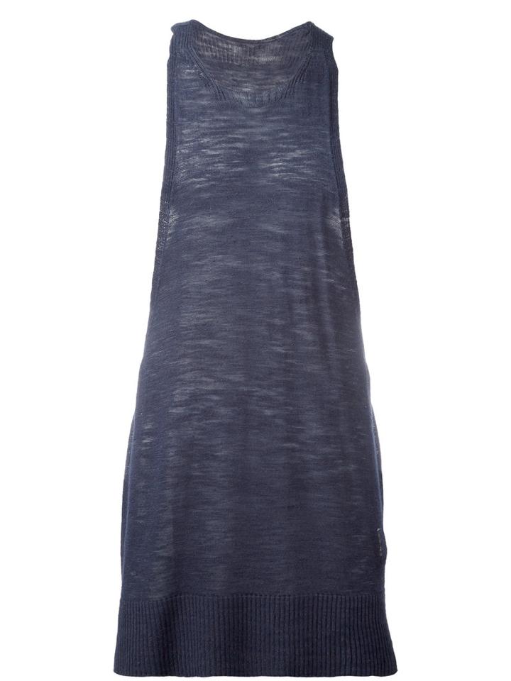 Onebyme Racer Back Tank Top, Men's, Size: 4, Blue, Linen/flax/viscose