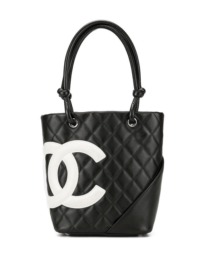 Chanel Pre-owned Cambon Line Quilted Cc Tote - Black
