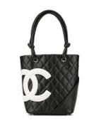 Chanel Pre-owned Cambon Line Quilted Cc Tote - Black