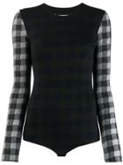 Maison Margiela Checked Wool Bodysuit - Grey