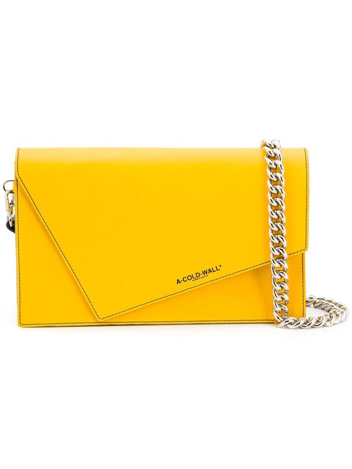 A-cold-wall* Asymmetric Fold Shoulder Bag - Yellow