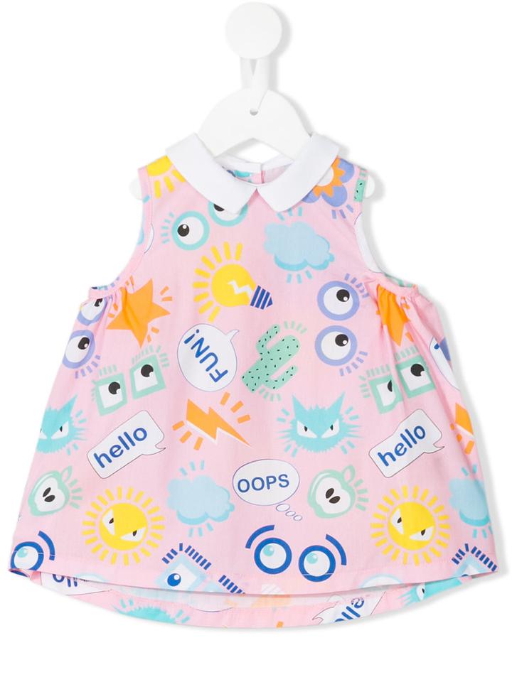Fendi Kids - Sleeveless Printed Dress - Kids - Cotton - 24 Mth, Pink/purple