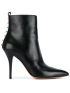 Valentino Black Leather Rockstud 110 Ankle Boots
