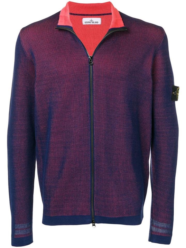 Stone Island Zipped-up Cardigan - Blue