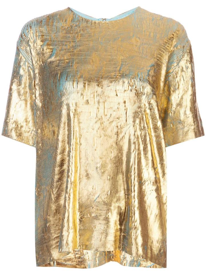 Halpern Textured T-shirt - Gold