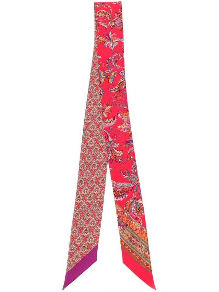 Salvatore Ferragamo Silk Paisley Print Scarf - Red