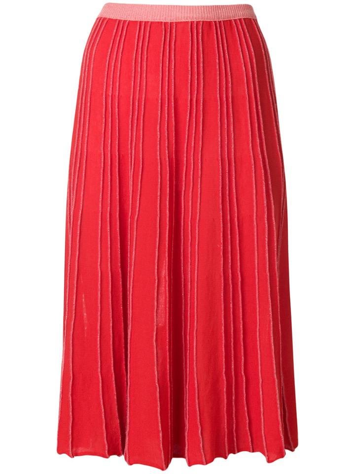 Chiara Bertani Knitted Midi Skirt - Red