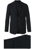 Lardini Three-piece Suit, Men's, Size: 56, Black, Cupro/viscose/wool