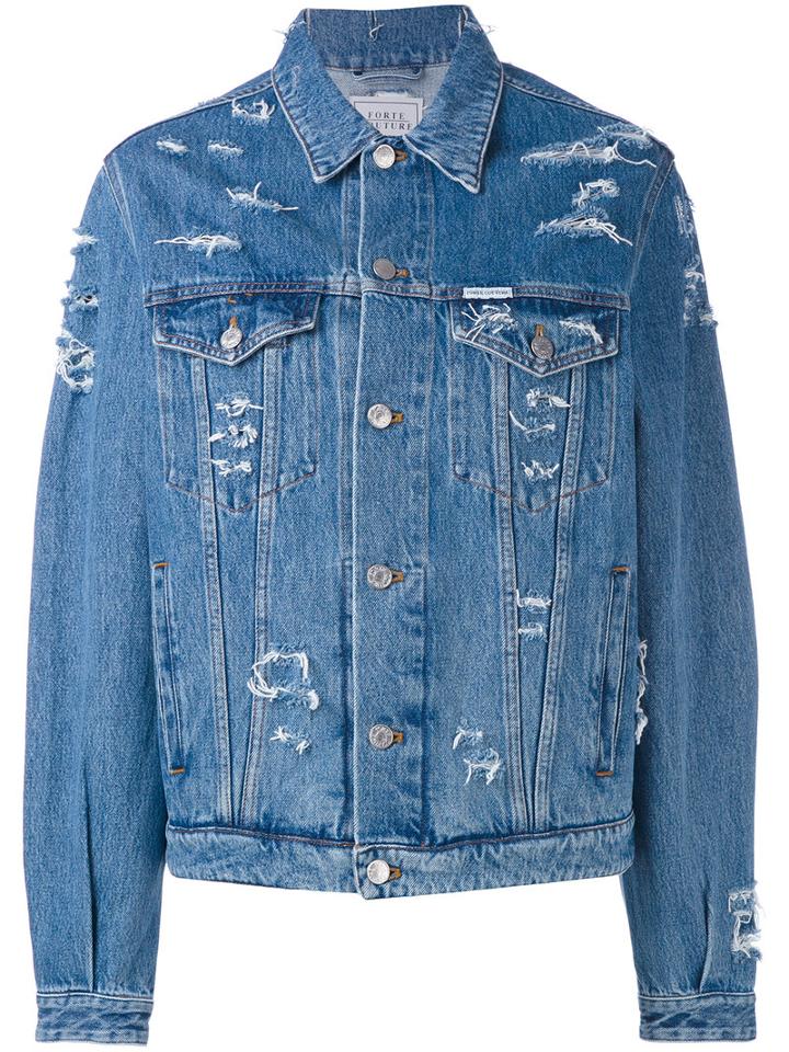 Forte Couture - Saint Philip Denim Jacket - Women - Cotton/polyester/wool - S, Blue, Cotton/polyester/wool