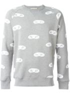 Maison Kitsuné Fox Eye Print Sweatshirt, Men's, Size: L, Grey, Cotton