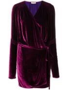 Attico Long Sleeved Crossover Dress - Pink & Purple
