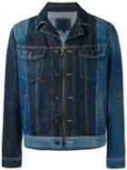 Lanvin Two-tone Zipped Denim Jacket, Size: 50, Blue, Cotton