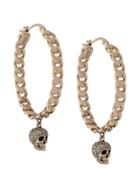 Alexander Mcqueen Chain Skull Hoop Earrings - Gold