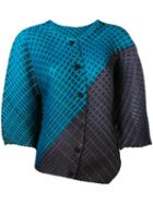 Pleats Please By Issey Miyake - Asymmetric Pleated Blouse - Women - Polyester - Iii, Blue, Polyester