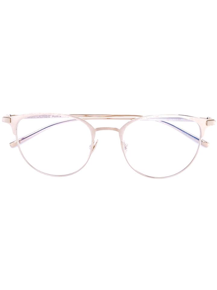 Saint Laurent Eyewear Cat Eye Glasses - Metallic