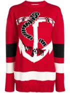 Msgm Anchor Patterned Sweater - Red