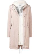 Yves Salomon Army Layered Hooded Coat - Pink