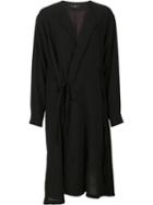Y's String Detail Oversized Coat, Women's, Size: 1, Black, Cupro/wool