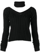 Andrea Ya'aqov V-neck Knitted Top - Black