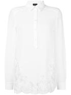 Ermanno Ermanno - Lace Panel Shirt - Women - Silk/cotton/polyamide - 48, Nude/neutrals, Silk/cotton/polyamide